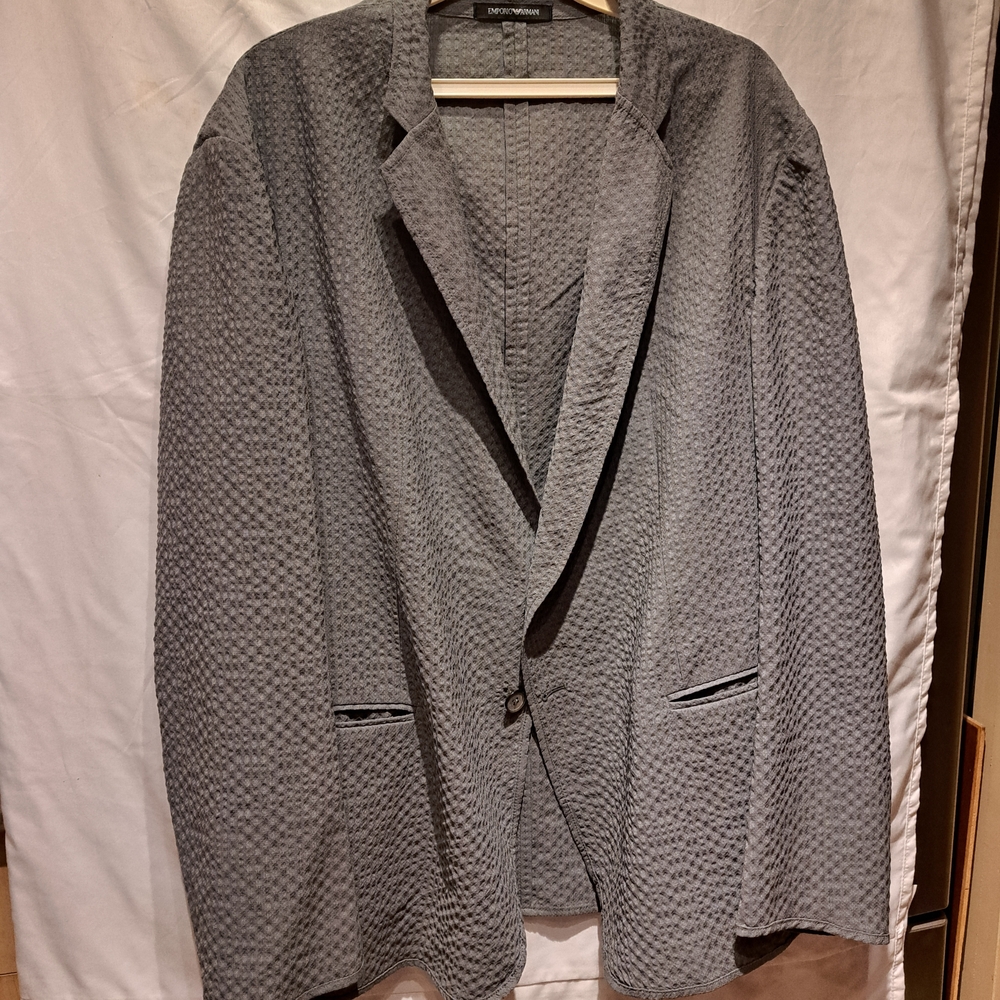 Men's Gray Textured Blazer